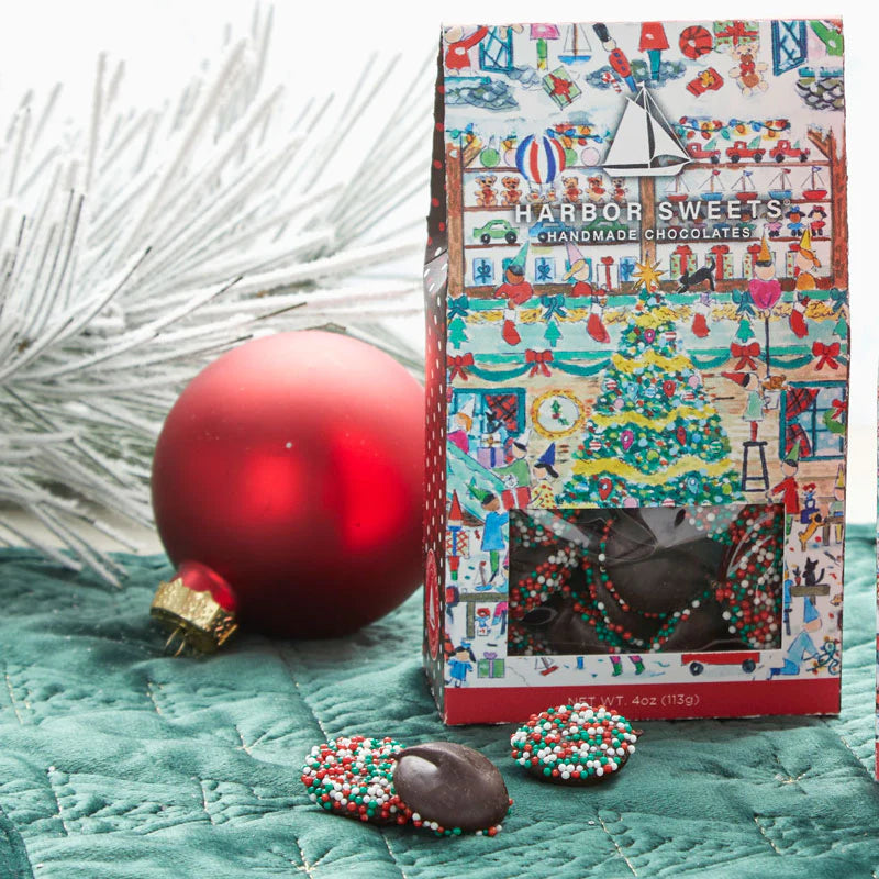 Harbor Sweets Holiday Sprinkled Dark Chocolate Nonpareils - 4 oz