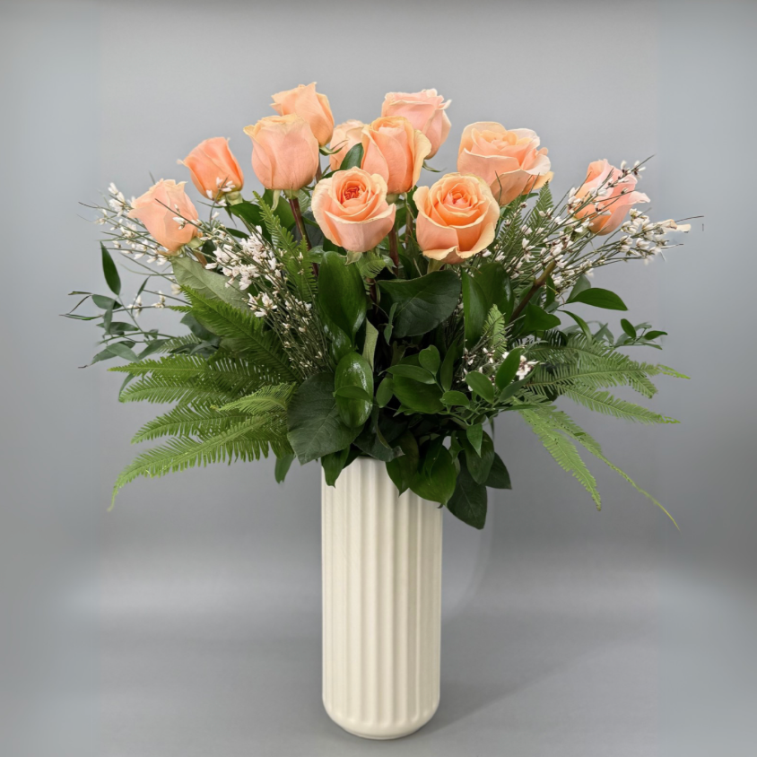 Long Stem Peach Roses