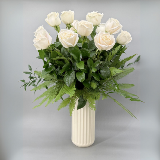 Long Stem White Roses