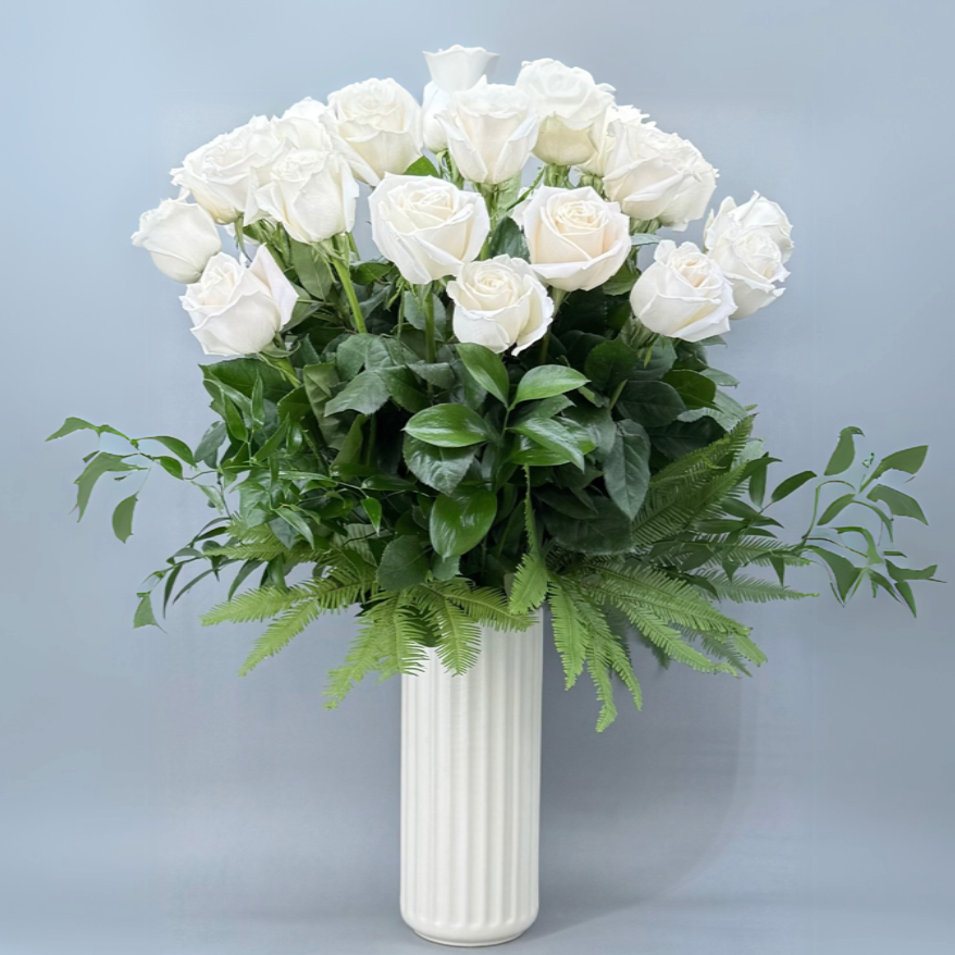 Long Stem White Roses